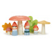 Drevená rodina trpaslíkov Woodland Gnome Family Tender Leaf Toys s 3 figúrkami