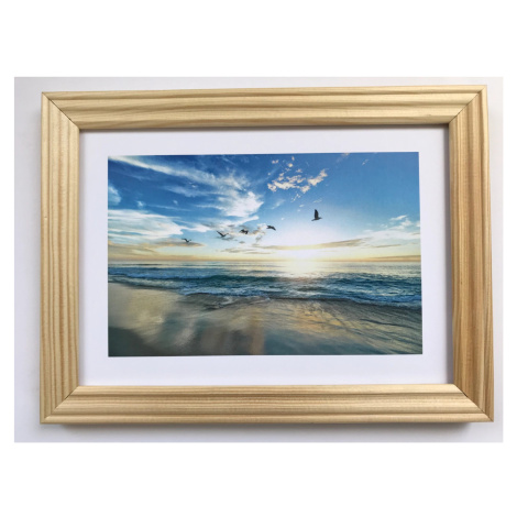 Bondecor Fotorám drevený fréza prírodný 21 x 30 cm