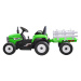 mamido Elektrický traktor s vlečkou T2 zelený