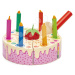 Drevená torta s jahodou Rainbow Birthday Cake Tender Leaf Toys 6 kúskov so 6 sviečkami