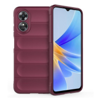 Oppo A17, silikónové puzdro, stredne odolné voči nárazom, 3D vzor, bordová farba