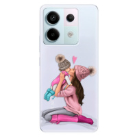 Odolné silikónové puzdro iSaprio - Kissing Mom - Brunette and Girl - Xiaomi Redmi Note 13 Pro 5G