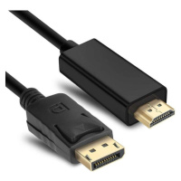 Kábel DisplayPort (male) na HDMI (male), 2m, tienený, čierna