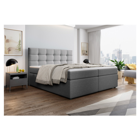 Expedo Čalúnená posteľ boxspring SALMA + topper, 140x200, inari 91