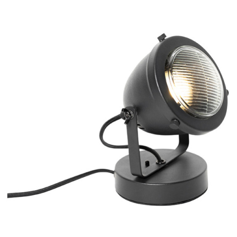 Industriálna stolná lampa čierna 18 cm - Emado QAZQA