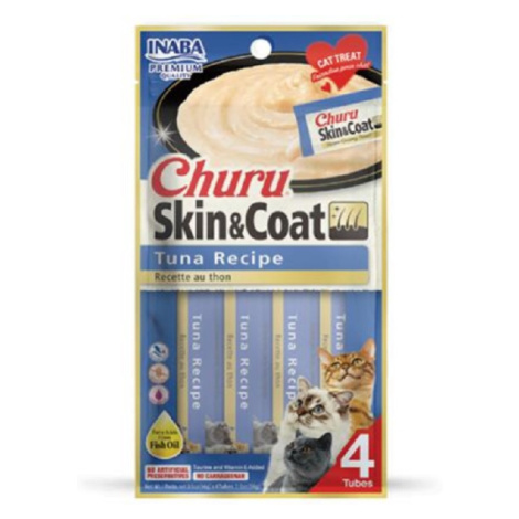 Inaba Churu Skin & Coat cat maškrta pre mačky Tuniak 4tuby 56g