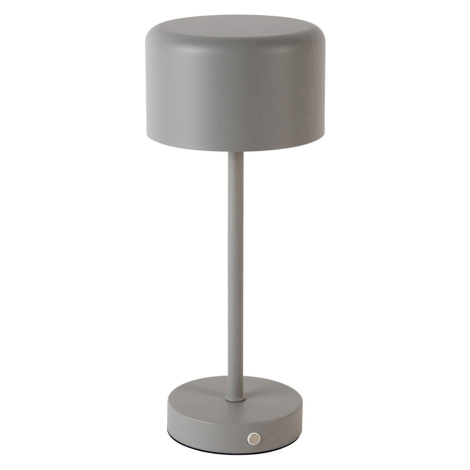 Moderne tafellamp grijs oplaadbaar - Poppie TRIO