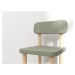 Drevená stolička s operadlom pre deti sivozelená Flexa Dots