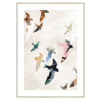 Obraz 30x40 cm Abstract Birds – Malerifabrikken