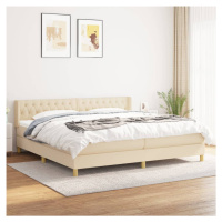 vidaXL Posteľný rám boxspring s matracom krémový 160x200 cm látka