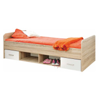 KONDELA Emio Typ 4 90 detská posteľ s úložným priestorom dub sonoma / biela