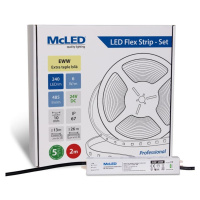 McLED  LED páska - sada 2 m, 240 LED/m, EWW, 6 W/m, DC 24V, 485 lm/m, CRI90, IP67, 10 mm, vodič 