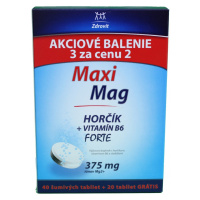 ZDROVIT MaxiMag Horčík+B6 FORTE 375 mg Akciové balenie, 60 šumivých tabliet