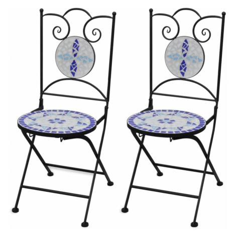 Záhradná skladacia stolička 2 ks Modrá vidaXL