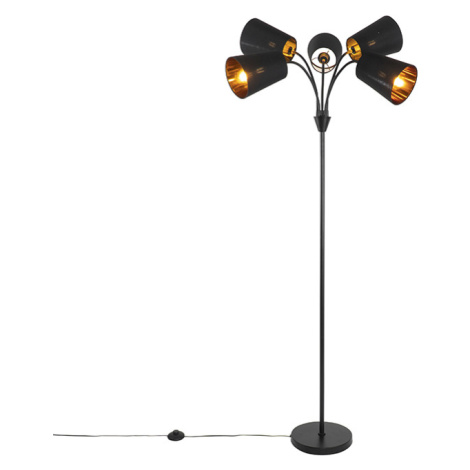 Moderná stojaca lampa čierna 5-svetlá - Carmen QAZQA