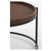 Hnedé kožené okrúhle konferenčné stolíky v súprave 2 ks ø 79 cm Jairo - Light & Living