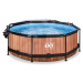Bazén s krytom a filtráciou Wood pool Exit Toys kruhový oceľová konštrukcia 244*76 cm hnedý od 6