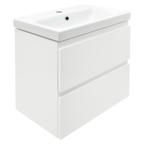 Kúpeľňová skrinka s umývadlom Cersanit Dormo 50x34,5x63 cm biela lesk SIKONCMO006BL