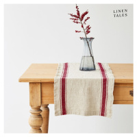 Ľanový behúň na stôl 40x200 cm Red Stripe Vintage – Linen Tales