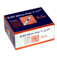 BD Micro fine+ demi inzulínová striekačka U-100 0,3ml/ 10 x 10kusov