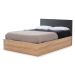 Sivá dvojlôžková posteľ s úložným priestorom a roštom 160x200 cm Kronos - Marckeric