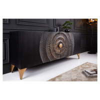 LuxD Dizajnová komoda Venetia 177 cm čierno-zlatá