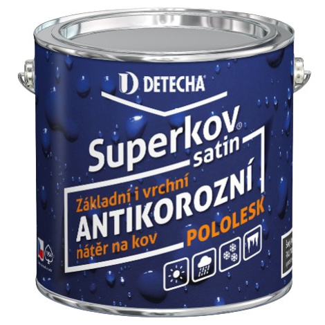 DETECHA Superkov satin - vysokoodolný antikorózny syntetický náter 2,5 kg ral 7016 - antracitovo