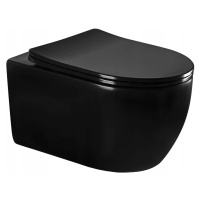 MEXEN/S - Carmen Závesná WC misa vrátane sedátka s slow-slim, z duroplastu, čierna matná 3088108