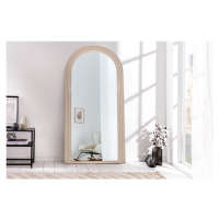 Estila Art deco dizajnové zrkadlo Swan oblúkového tvaru s béžovým kaskádovým rámom 160cm