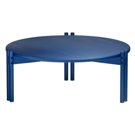 Modrý okrúhly konferenčný stolík z borovicového dreva ø 80 cm Sticks – Karup Design