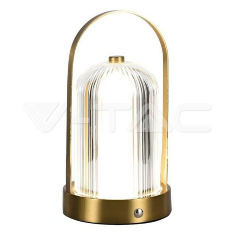 LED stolová lampa 1800mAH Batéria D:120*190 French Gold 3IN1 VT-1057 (V-TAC)