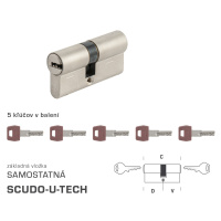 AGB - Vložka U-TECH S obojstranná cylindrická vložka 30+40 mm + 5x kľúč