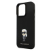 Karl Lagerfeld Liquid Silicone Metal Ikonik Zadný Kryt pre iPhone 15 Pro Max Black