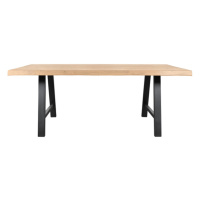 Sconto Jedálenský stôl AMAYA AN dub/kov, šírka 140 cm, prírodná hrana
