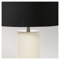 Textilná stolová lampa Ripple biela/čierna