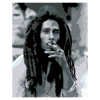 Diamantové maľovanie - FAJČIACI BOB MARLEY Rámovanie: vypnuté plátno na rám, Rozmer: 40x50 cm