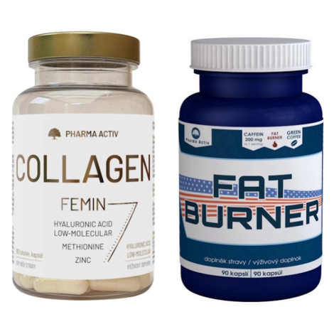 PHARMA ACTIV Collagen femin 90 kapsúl + Fat burner 90 kapsúl
