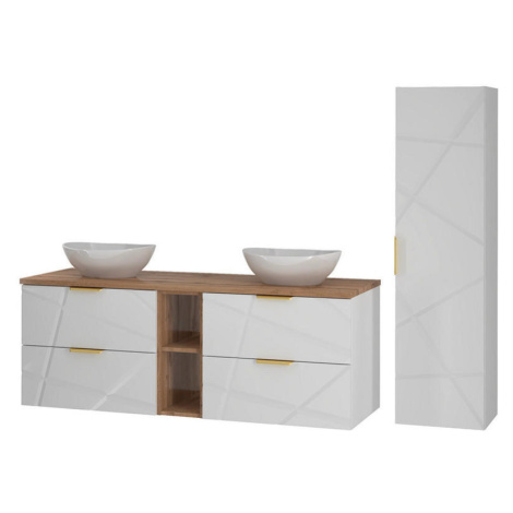 Petits-meubles KÚPEĽŇOVÝ NÁBYTOK 140.6cm Aurora 2-dielna súprava Biela