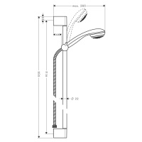 Hansgrohe Crometta 85, sprchová sada Mono so sprchovou tyčou 90 cm, chrómová, HAN-27729000