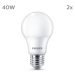 Philips LED E27 4,9W 470lm 2 700 K matná 2 ks