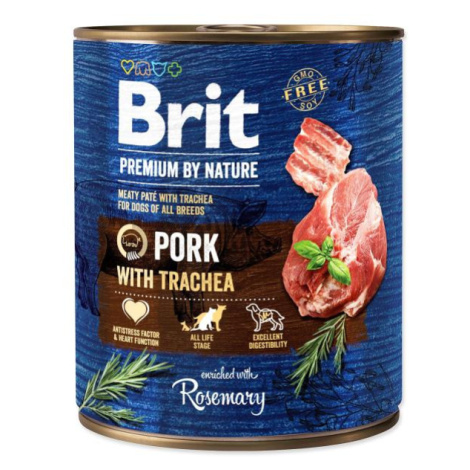 Konzerva Brit Premium by Nature bravčové s priedušnicou 800g