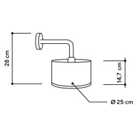 ALMUT 2610 nástenné svetlo Ø25 cm seno/ružový kvet