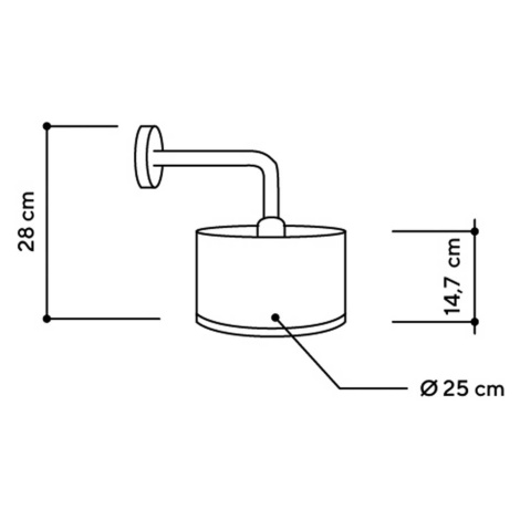 ALMUT 2610 nástenné svetlo Ø25 cm seno/ružový kvet