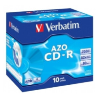 CD-R VERBATIM AZO Crystal 700MB 52x jewel case (bal=10ks)