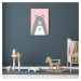 Impresi Obraz Pink grey bear - 20 x 30 cm