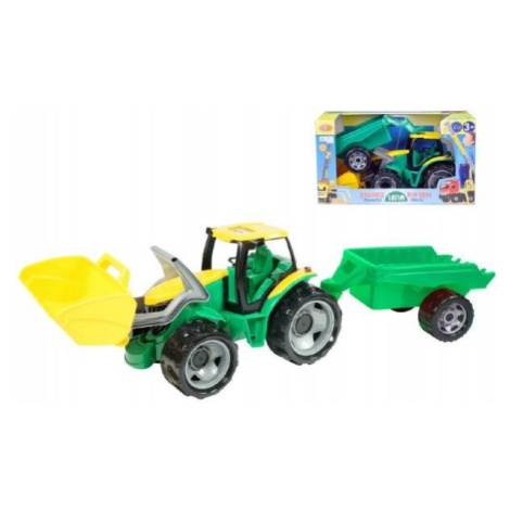 Traktor sa lyžicou 60cm a prívesom 45cm plast v krabici