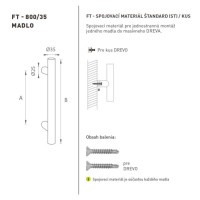 FT - MADLO kód 800 O 35 mm SP ks NEM - nerez matná (F60) 500 mm O 35 mm