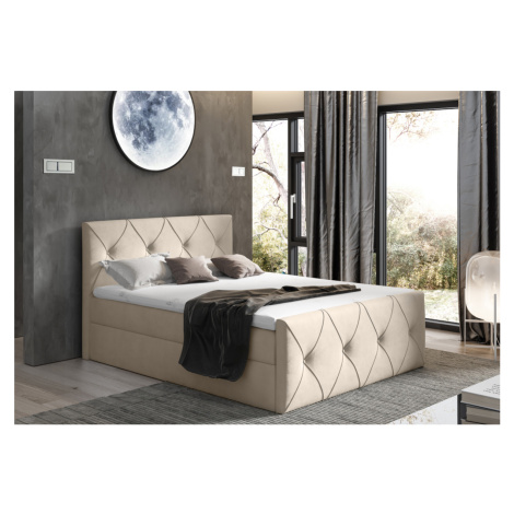 Expedo Čalúnená posteľ boxspring DIAMOND LUX + topper, 160x200, mat velvet 08