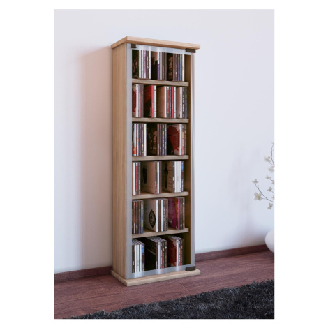 VCM Policový regál na CD/DVD Classic, dub sonoma