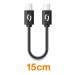 Kábel Aligator Power, USB-C na USB-C, 15cm, čierna